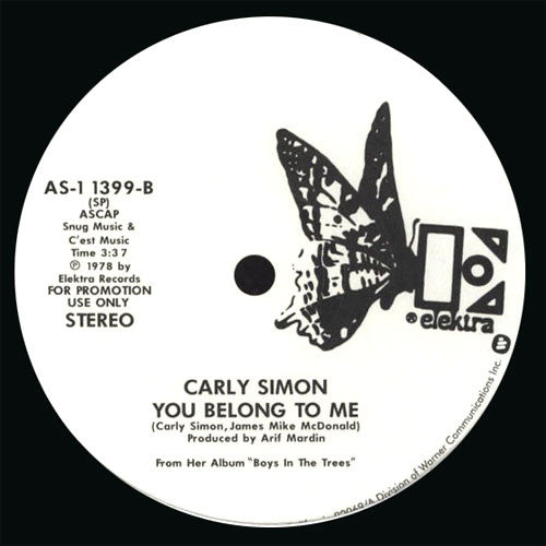 Carly Simon: Tranquillo / You Belong To Me 12"