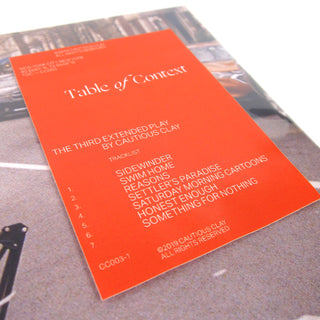 Cautious Clay: Table of Context  (Colored Vinyl) Vinyl LP