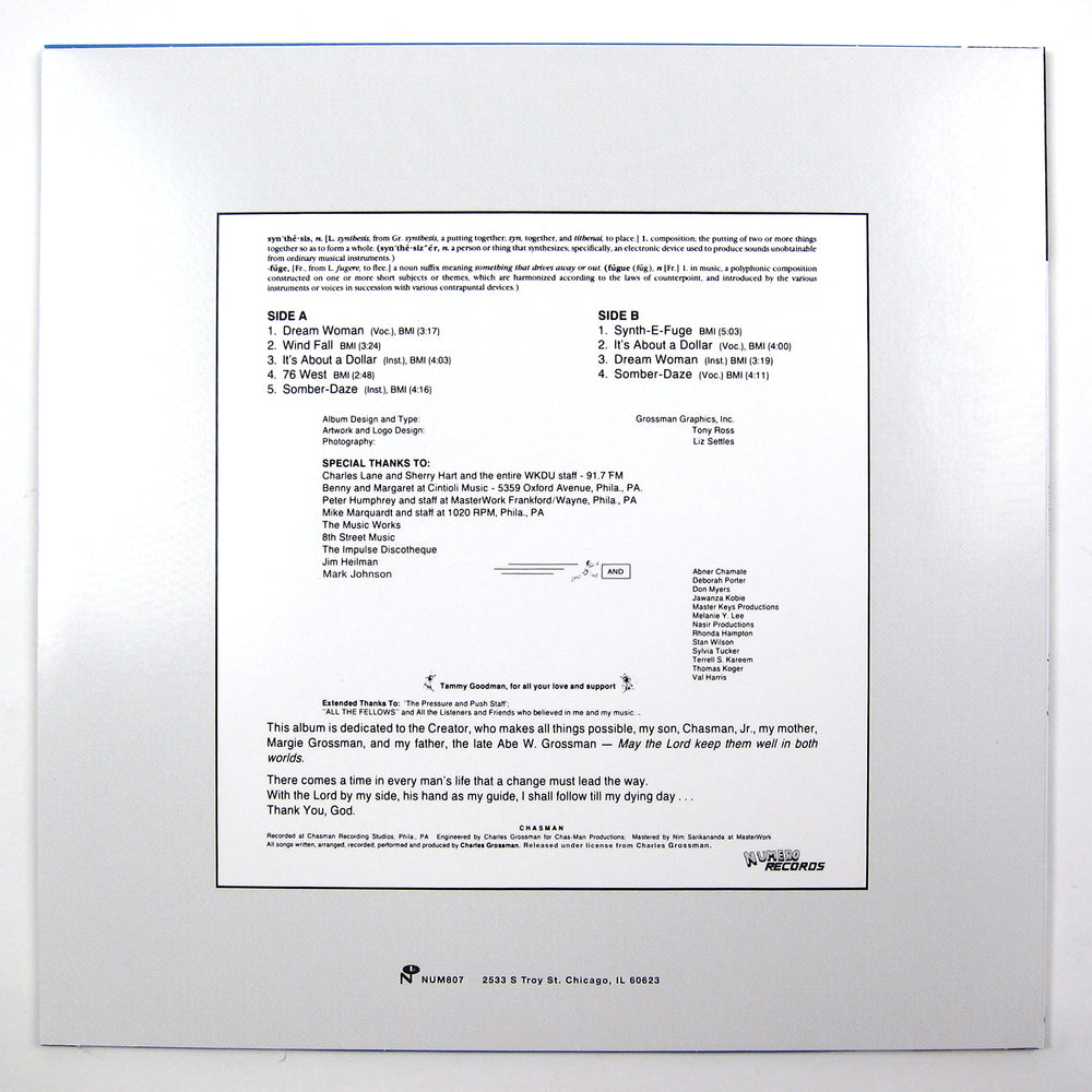 Chasman: Synth-E-Fuge Vinyl LP