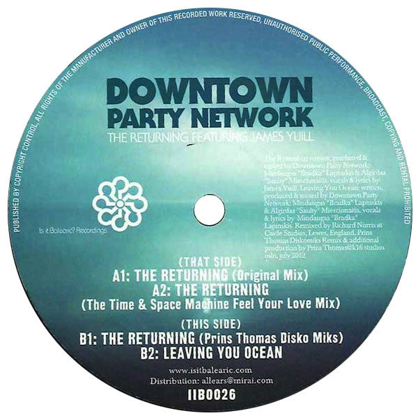 Downtown Party Network: The Returning (Time & Space Machine, Prins Thomas) 12"