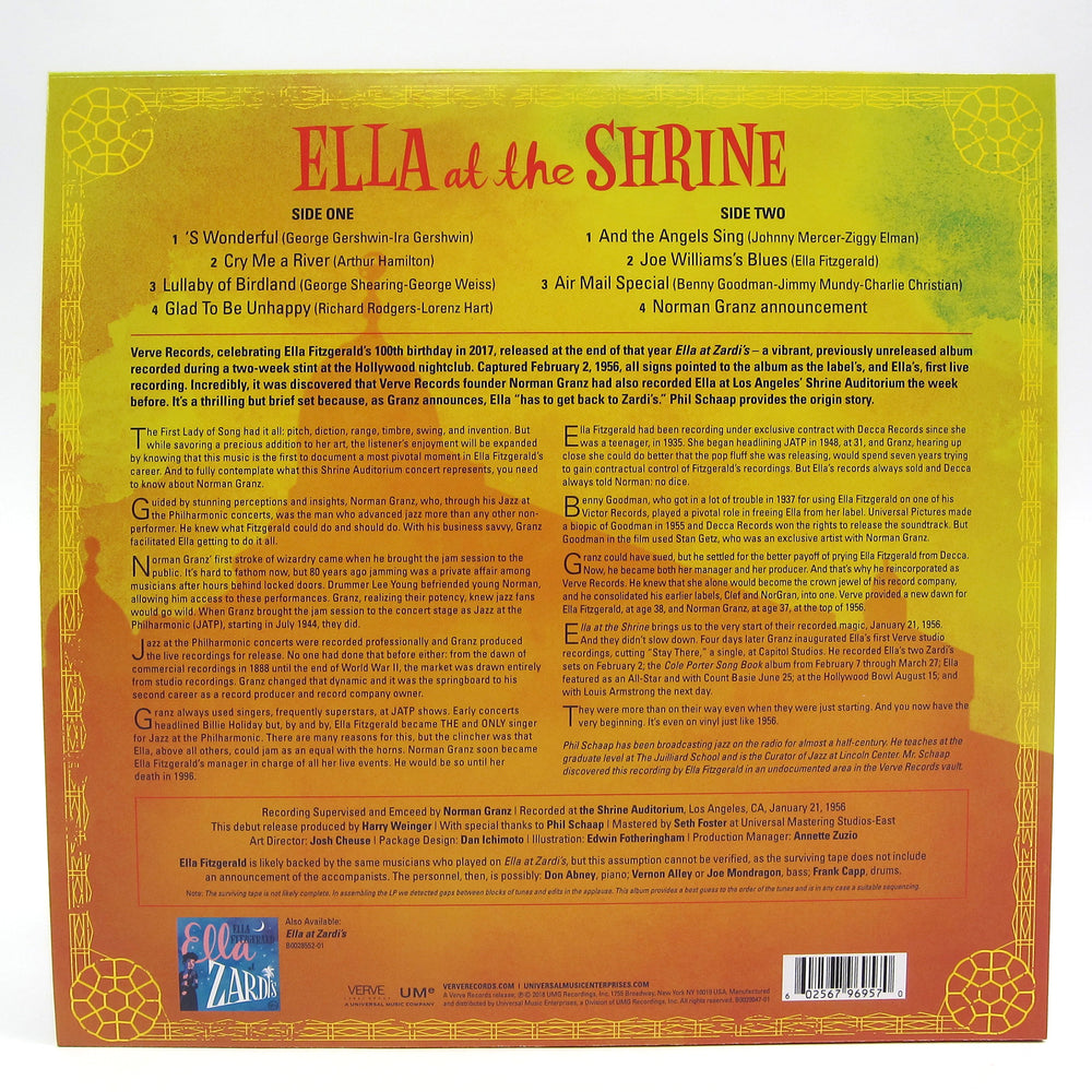Ella Fitzgerald: Ella At The Shrine (Colored Vinyl) Vinyl LP (Record Store Day)