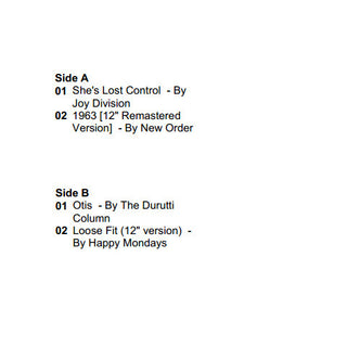 Factory Records: Communications 1978-92 Sampler 10" - tracklist