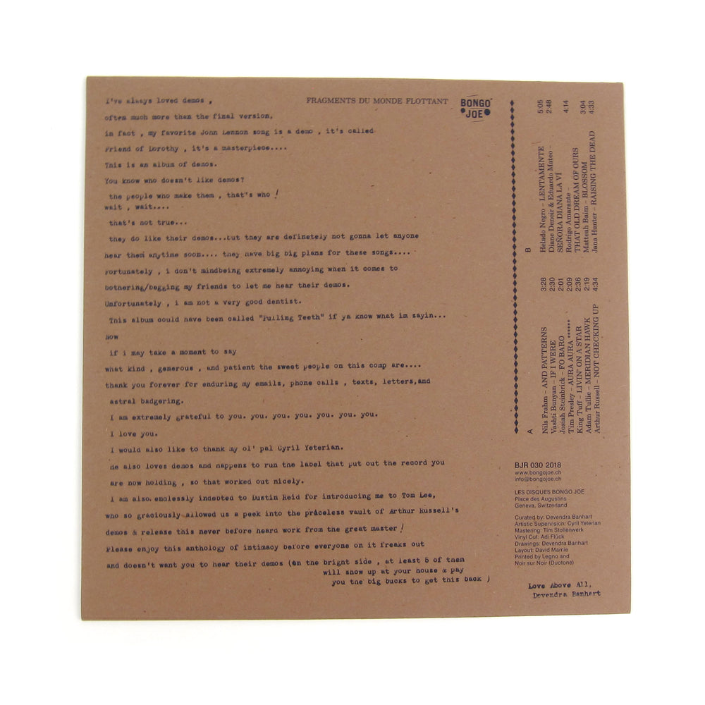 Les Disques Bongo Joe: Devendra Banhart Presents Fragments Du Monde Flottant Vinyl LP