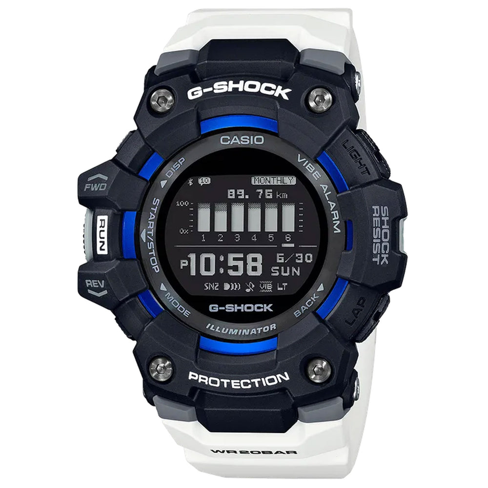 G-Shock: GBD100-1A7 Watch - White / Black / Blue