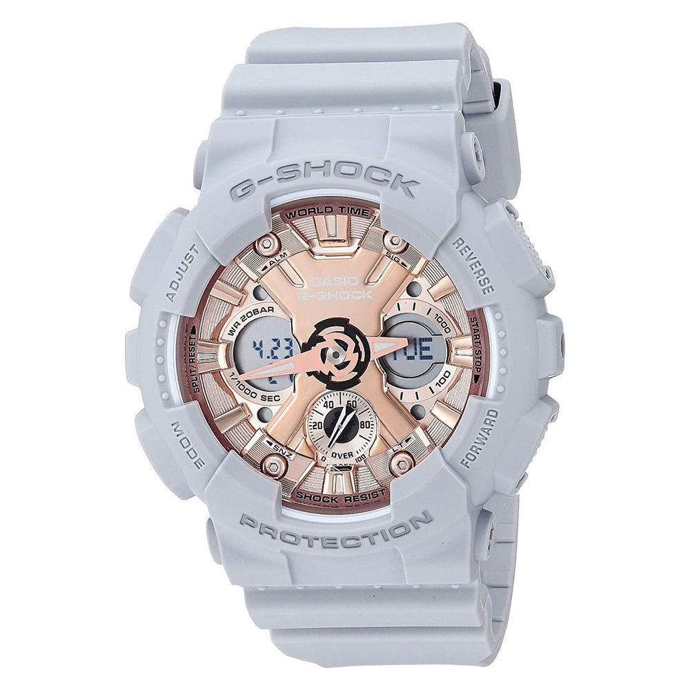 G-Shock: GMAS120MF-8A Women's Watch - Grey / Rose Gold