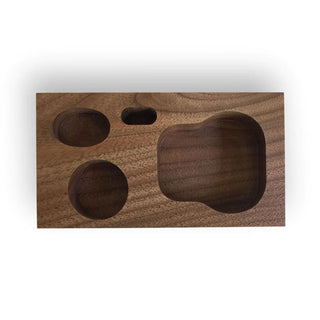 GrooveWasher: Walnut Display Block + 2oz G2 Fluid Bottle