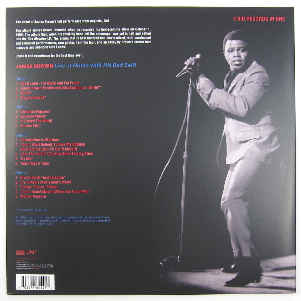 James Brown: Live At Home With His Bad Self Vinyl 2LP