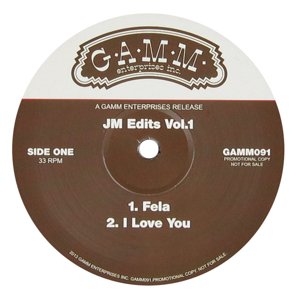 Johnny Miller: JM Edits Vol.1 (Fela, D'Angelo, Weldon Irvine, Bill Withers) Vinyl 12"