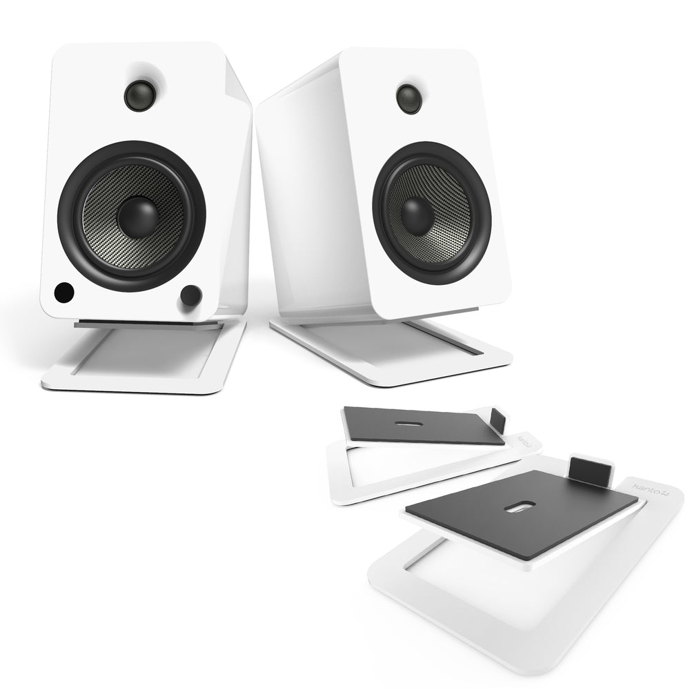 Kanto: S6 Desktop Speaker Stands for YU6 / TUK (White / Pair) - (Open Box Special)