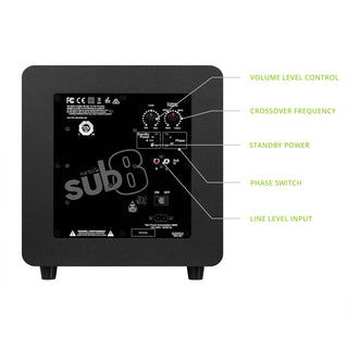 Kanto: SUB8 Vinyl Powered Subwoofer - Vinyl Black (SUB8VMB)