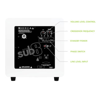 Kanto: SUB8 Vinyl Powered Subwoofer - Vinyl White (SUB8VMW)