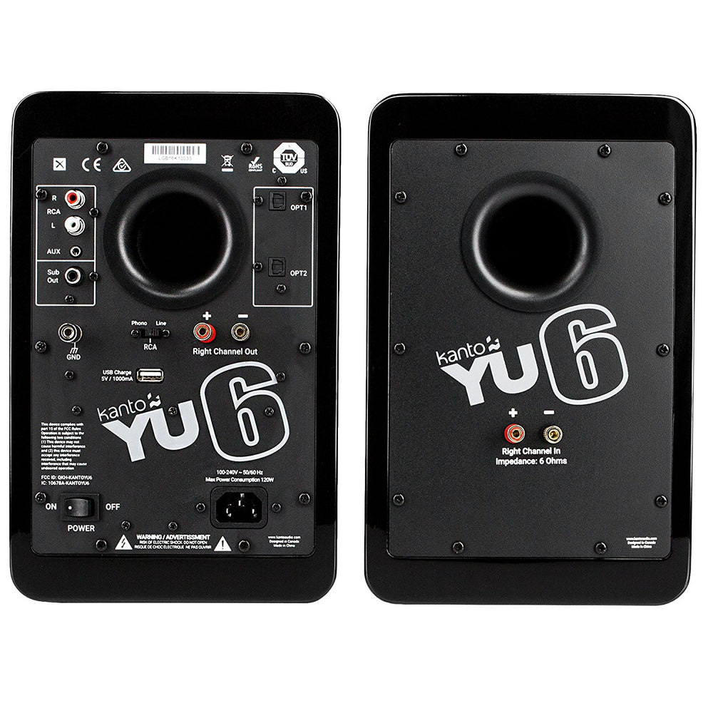 Kanto: YU6 Powered Bookshelf Speakers - Gloss Black (YU6GB)