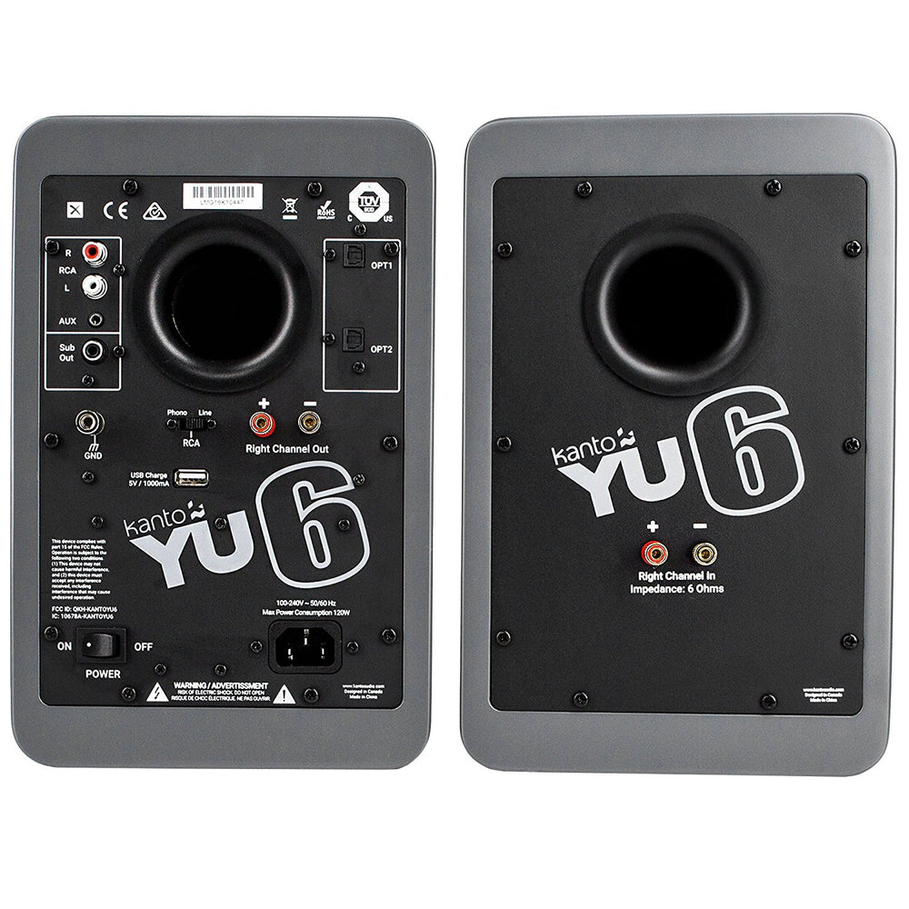 Kanto: YU6 Powered Bookshelf Speakers - Matte Grey (YU6MG)