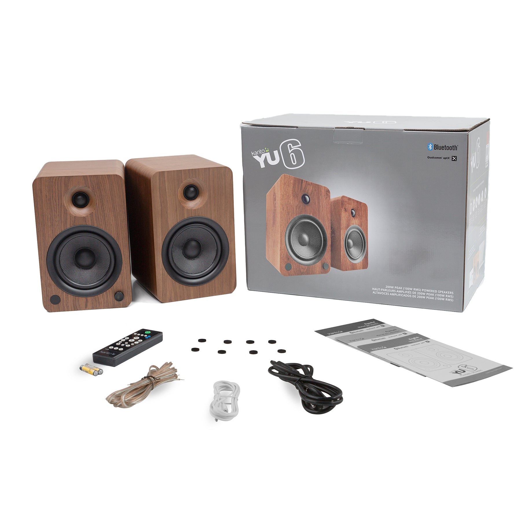 Kanto: YU6 Powered Bookshelf Speakers - Walnut (YU6WALNUT ...