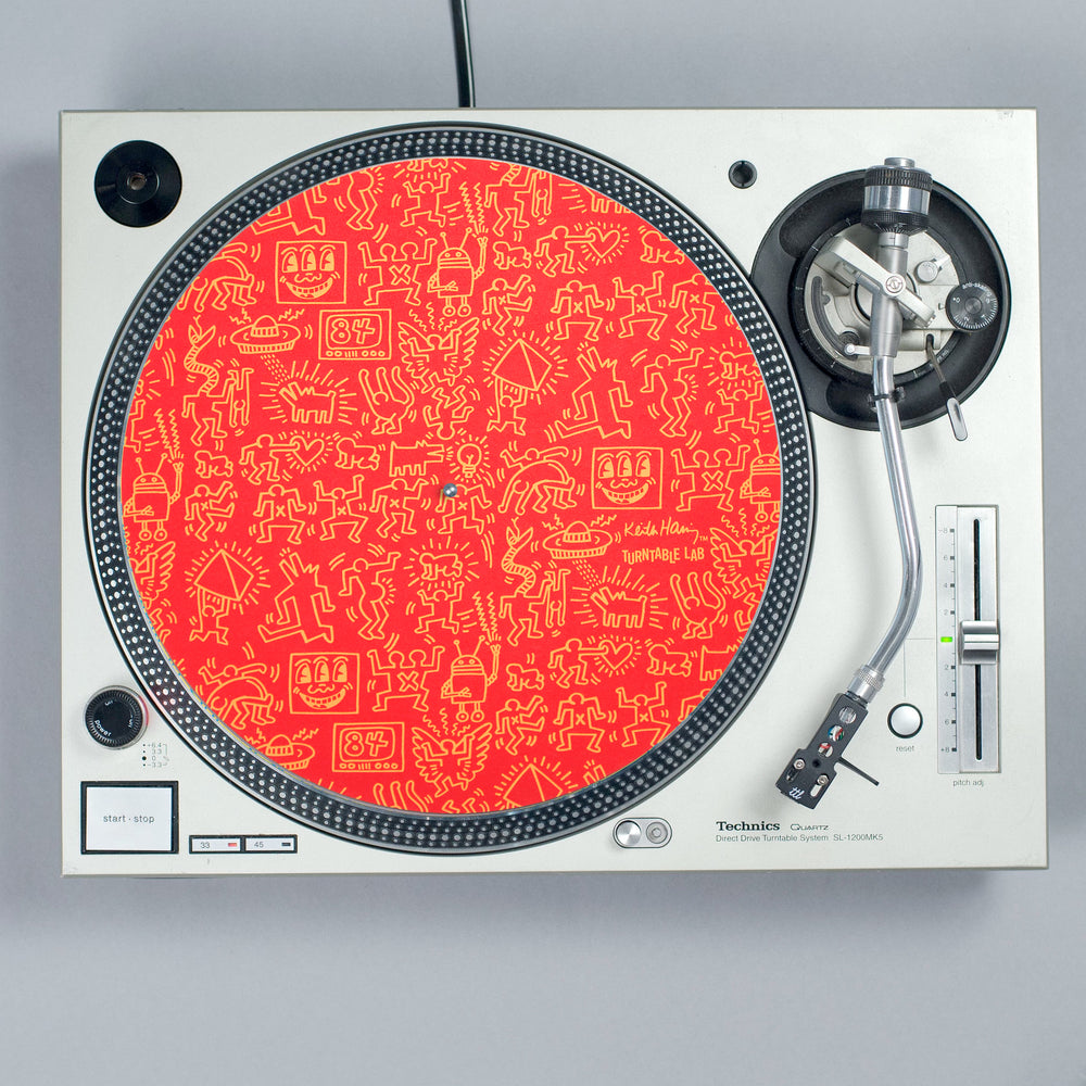 Turntable Lab: Keith Haring Slipmat Record Mat - Red turntable