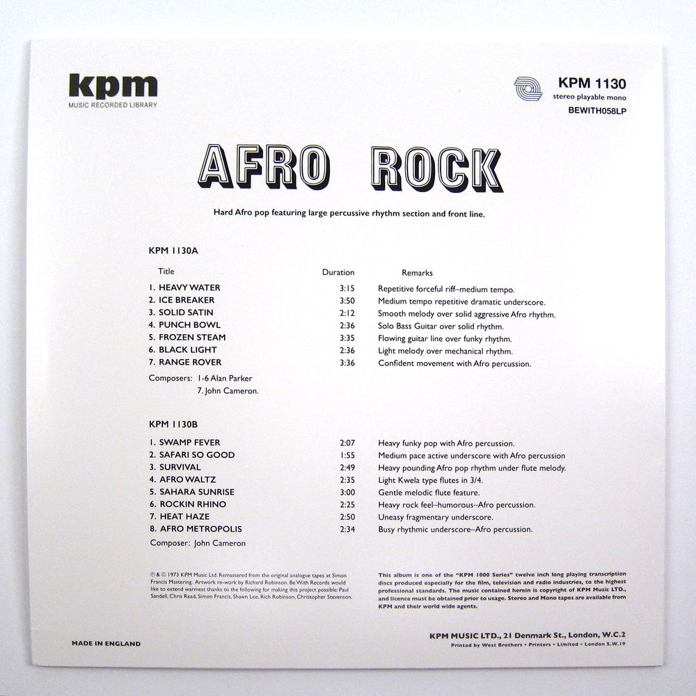 Alan Parker / John Cameron: Afro Rock (180g) Vinyl LP