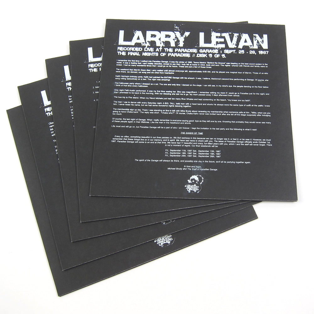 Larry Levan: The Final Nights Of Paradise Part 1-5 Vinyl LP Album Pack