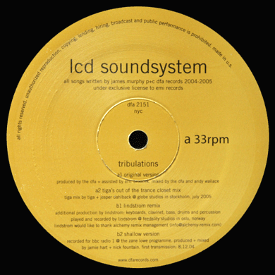 LCD Soundsystem: Tribulations 12"