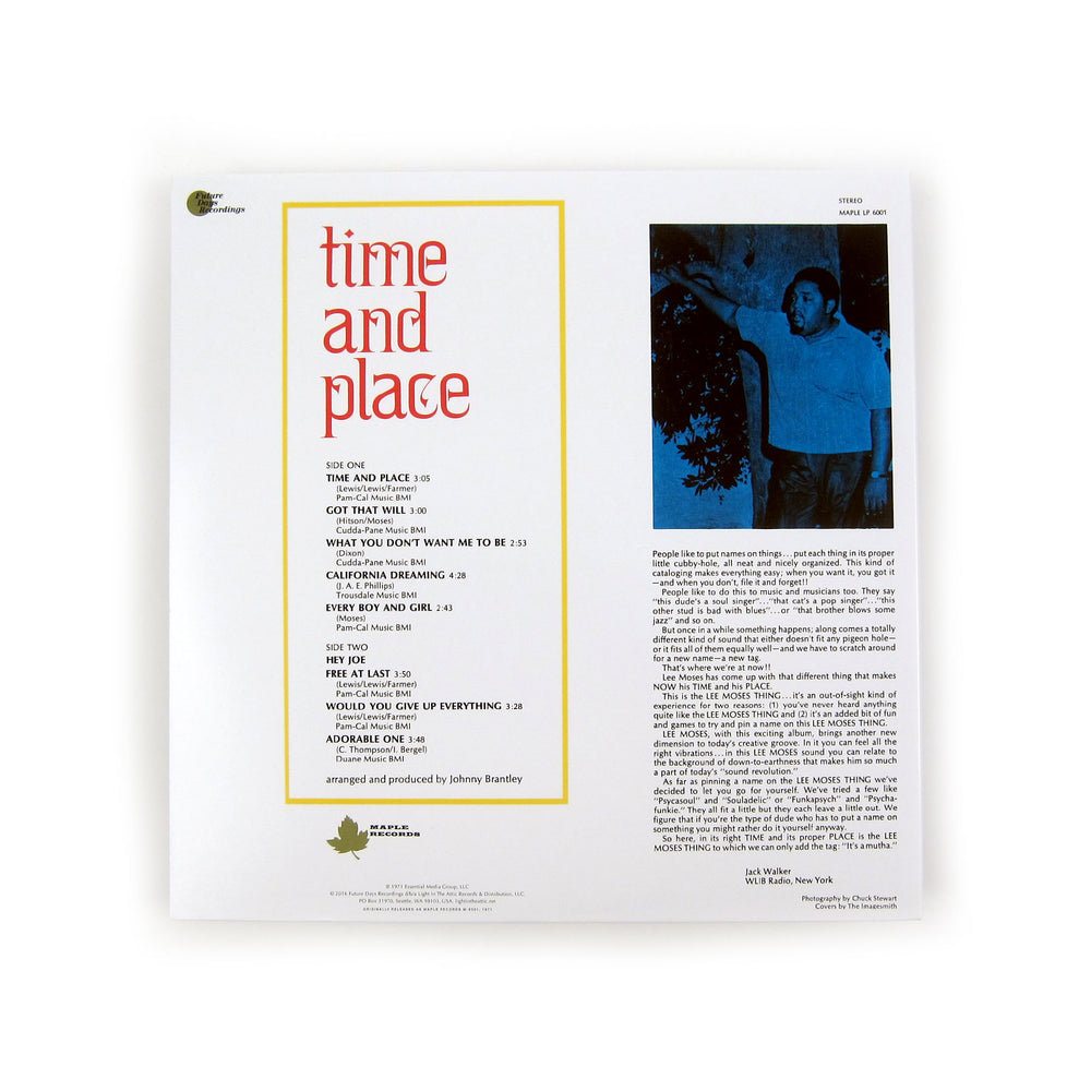 Lee Moses: Time and Place (Colored Vinyl) Vinyl LP