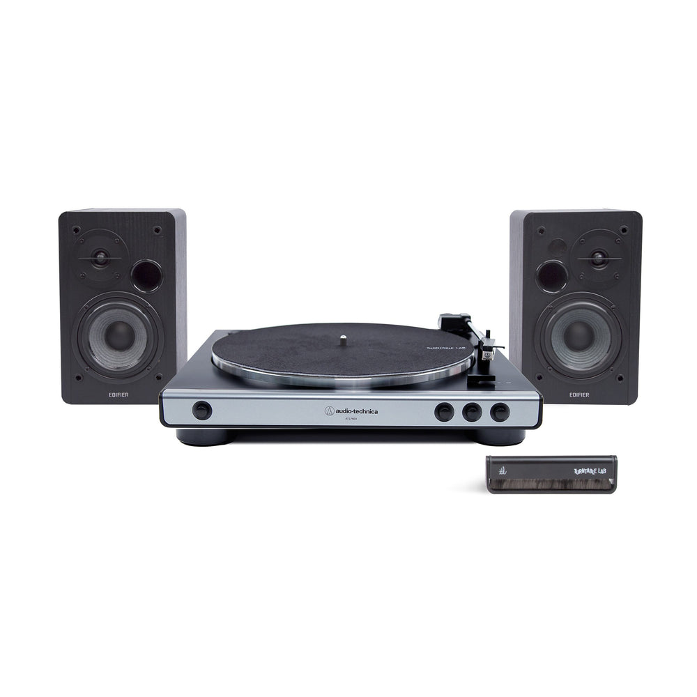 Audio-Technica: AT-LP60X / Edifier R1280DB / Turntable Package Black Turntable / Brown Speakers *insrt005