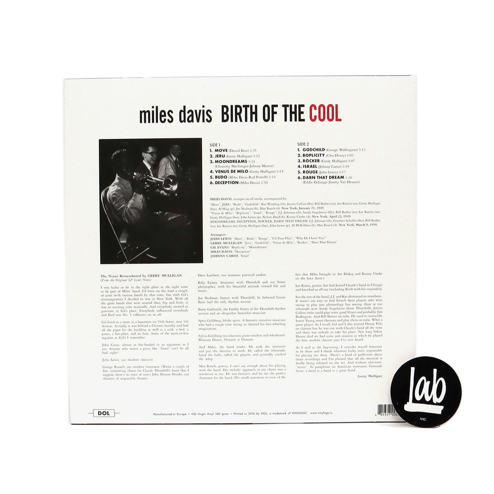 Miles Davis: Birth Of The Cool (Colored Vinyl) Vinyl LP
