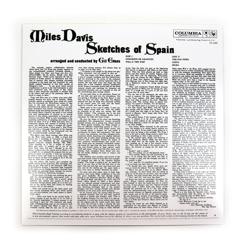 Miles Davis: Sketches Of Spain (Mono 180g) Vinyl LP