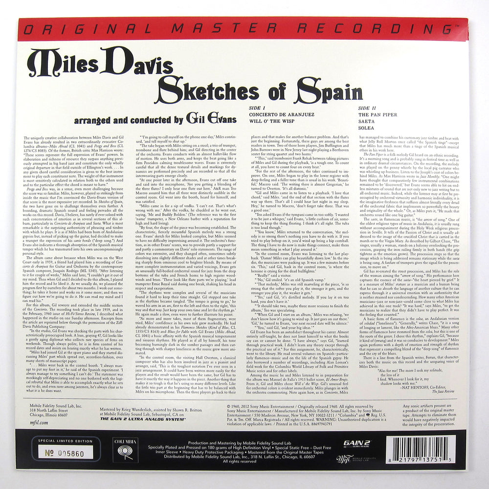 Miles Davis: Sketches Of Spain (Mofi 180g) Vinyl LP