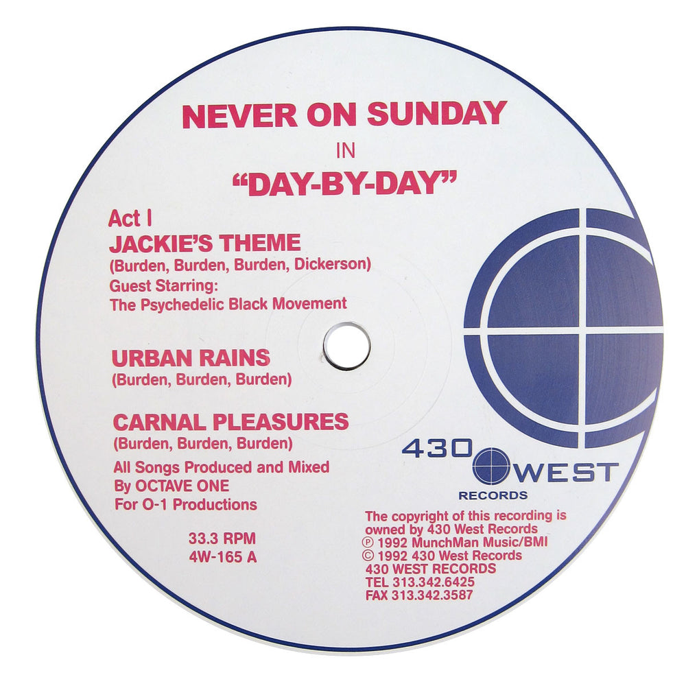 Never On Sunday: Day-By-Day (Octave One) Vinyl 12"