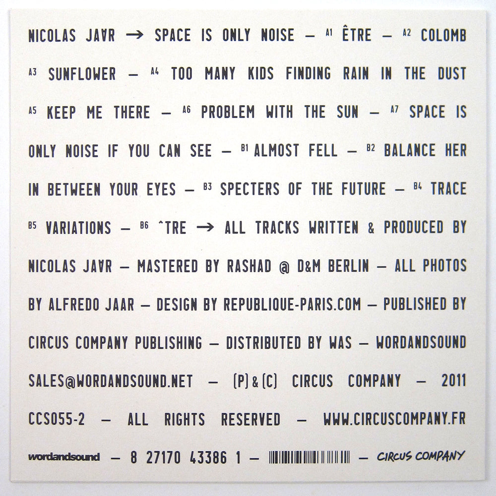 Nicolas Jaar: Space Is Only Noise Vinyl LP