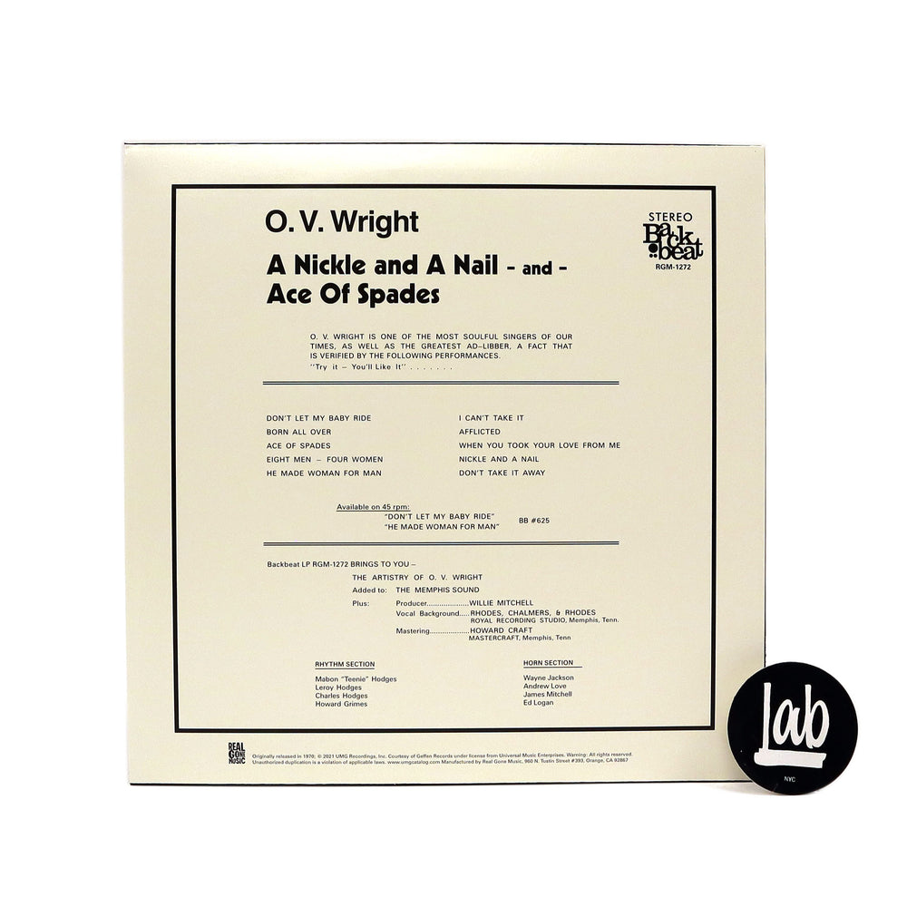 O.V. Wright: A Nickel And A Nail And Ace Of Spades (180g) Vinyl