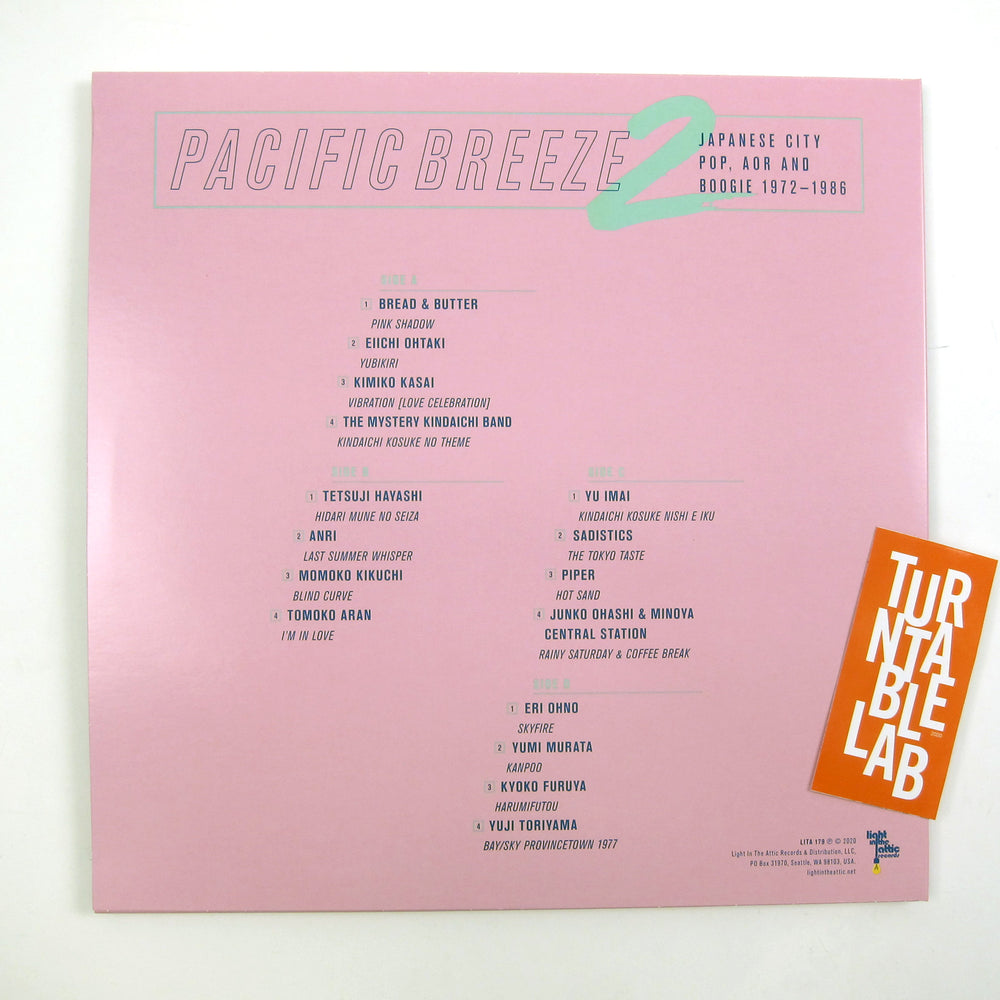 Light In The Attic: Pacific Breeze 2 - Japanese City Pop, AOR & Boogie 1972-86 (Colored Vinyl) Vinyl 2LP