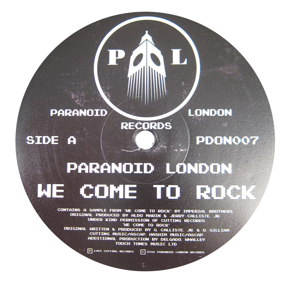Paranoid London: We Come To Rock Vinyl 12"