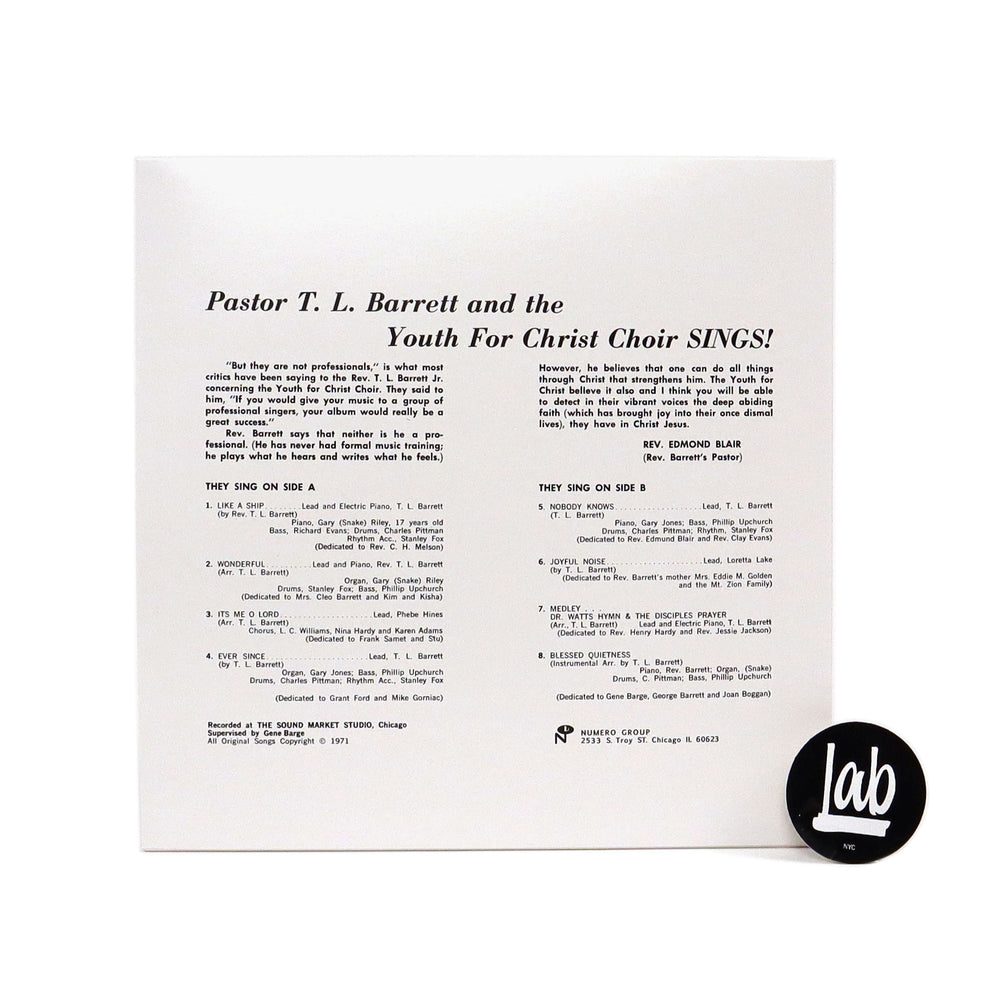 Pastor T. L. Barrett And The Youth For Christ Choir colored vinyl