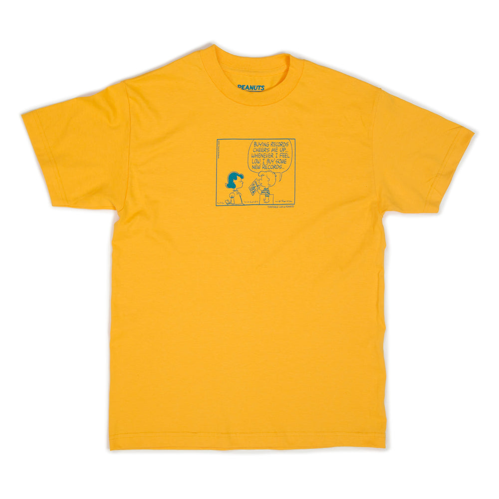 Turntable Lab: Peanuts Record Shopping Shirt - Gold