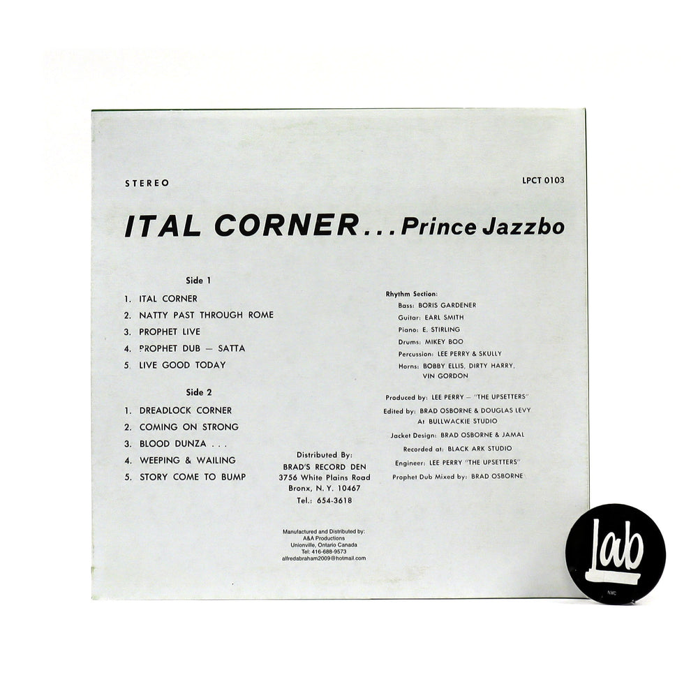 Prince Jazzbo: Ital Corner Vinyl LP