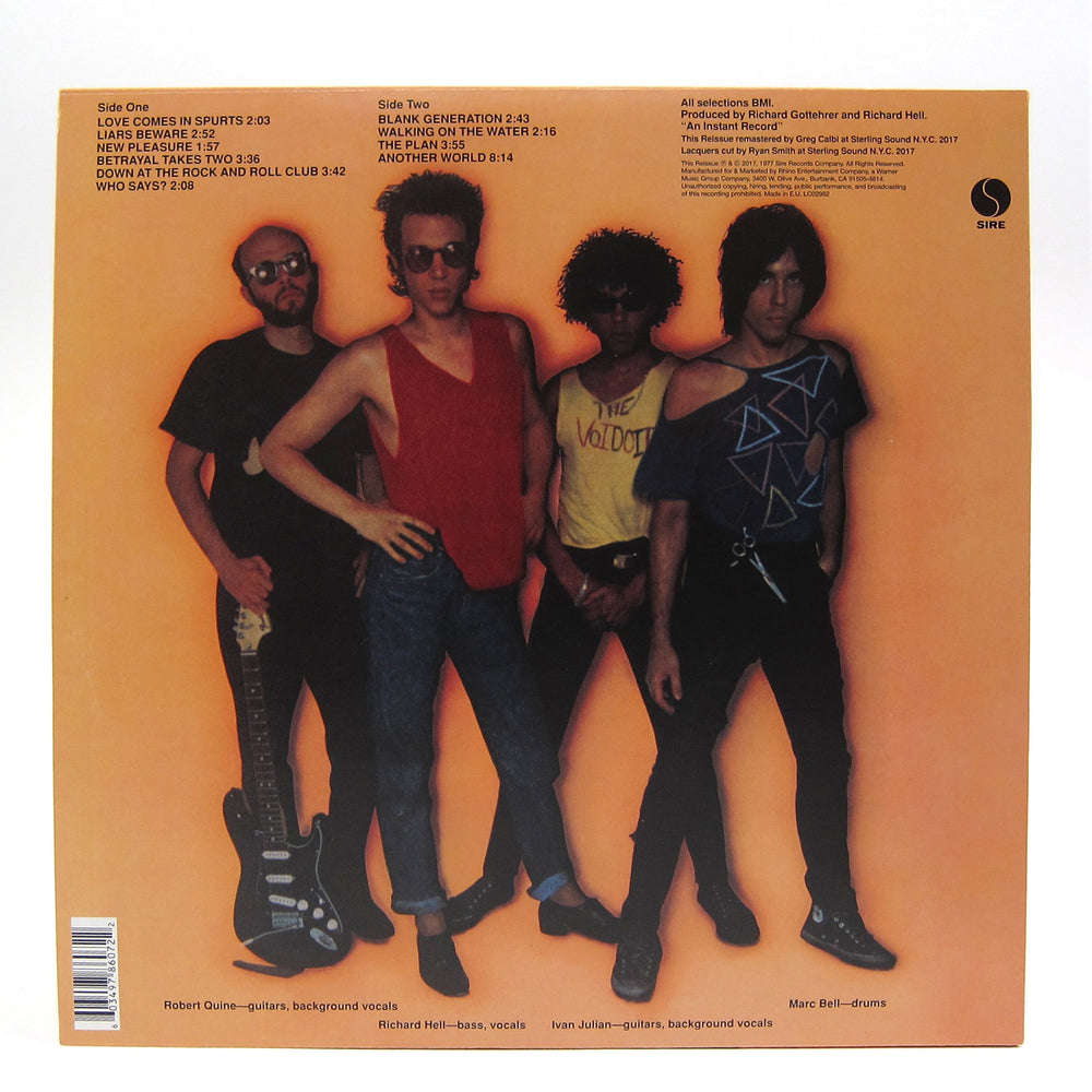 Richard Hell & The Voidoids: Blank Generation (Indie Exclusive Colored Vinyl) Vinyl LP
