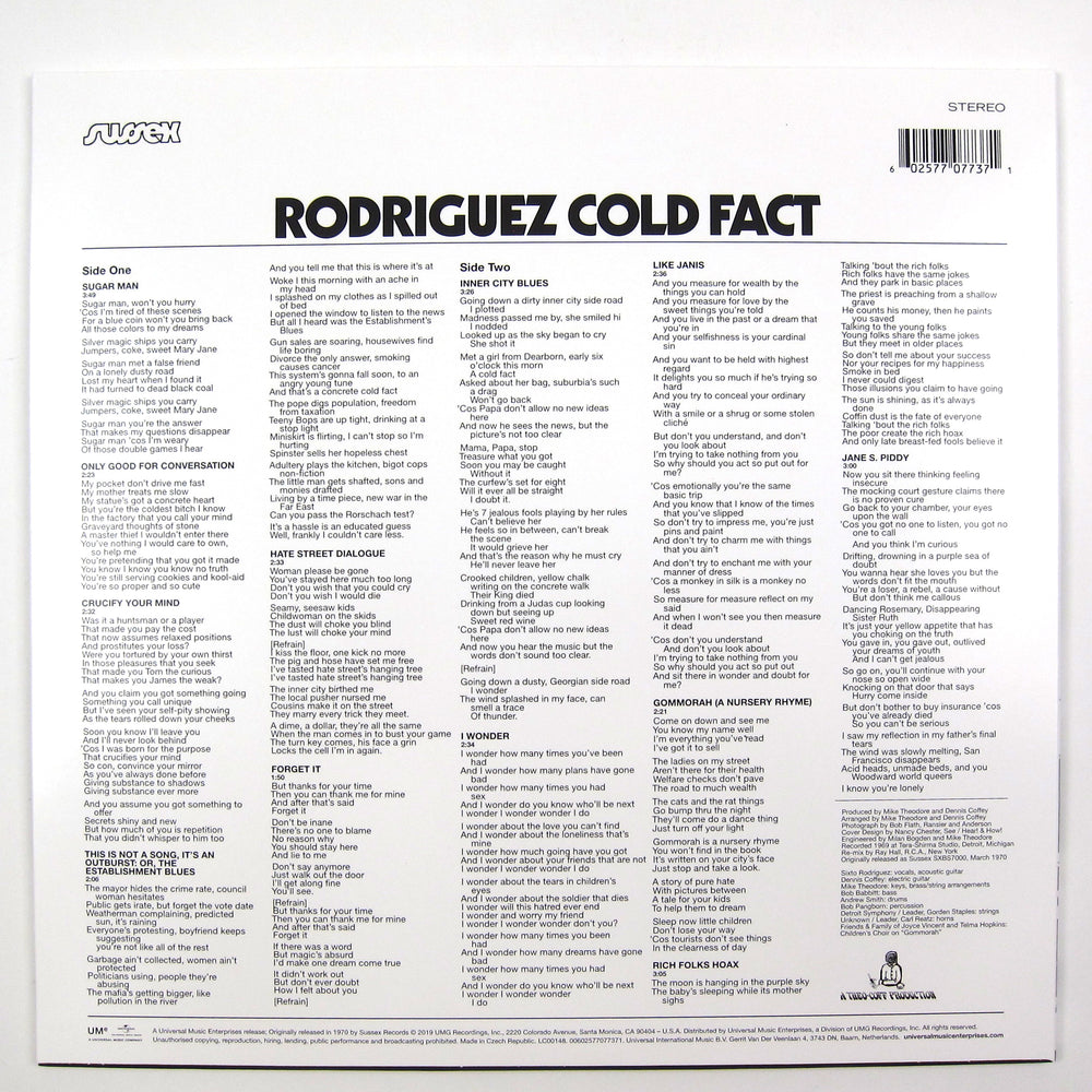 Rodriguez: Cold Fact Vinyl LP