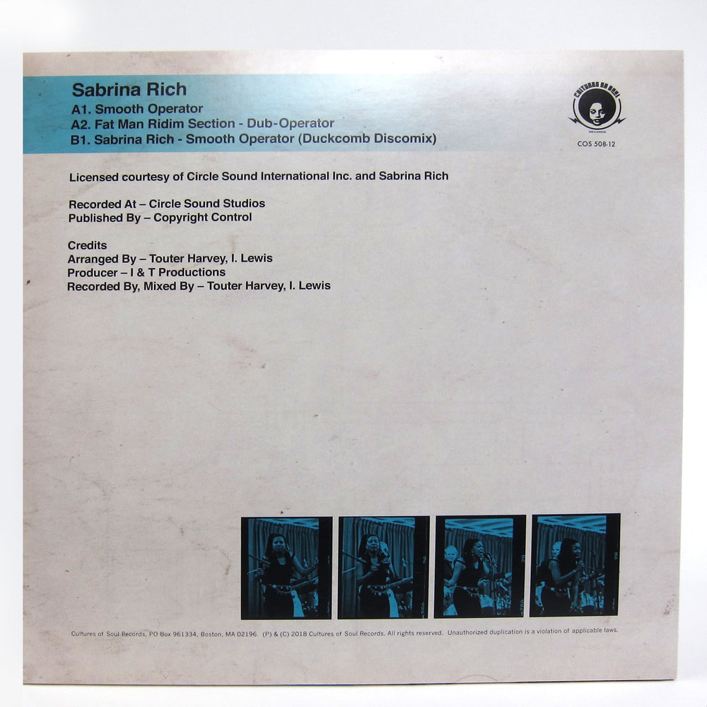 Sabrina Rich: Smooth Operator (Reggae Sade Cover) Vinyl 12"