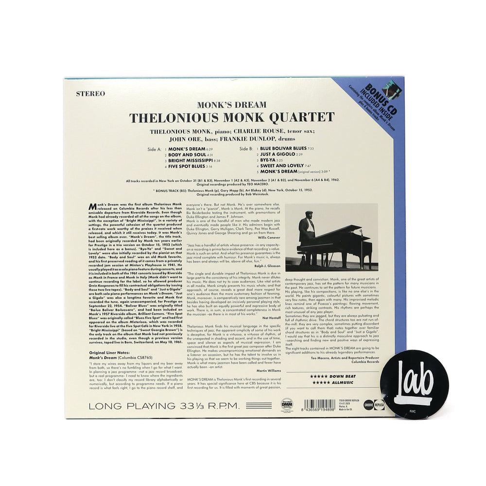 Thelonious Monk: Monk's Dream (180g) Vinyl LP+CD