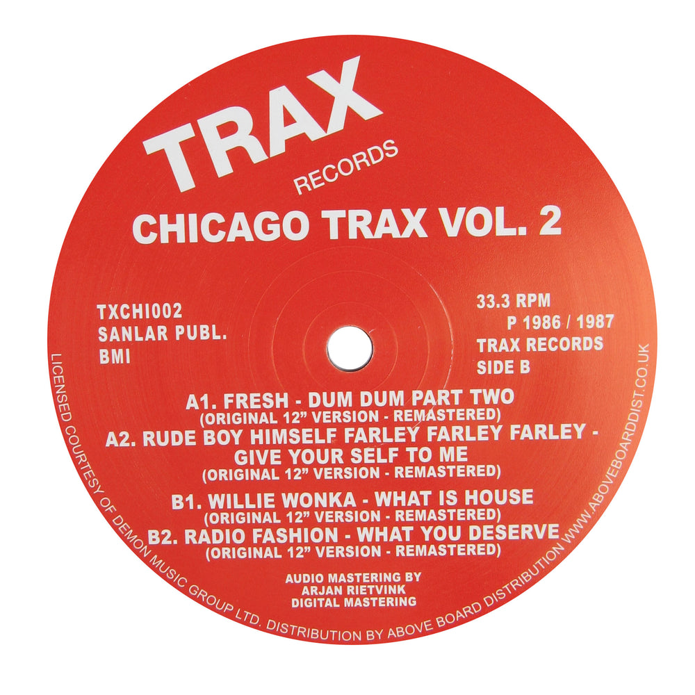 Trax: Chicago Trax Vol.2 Vinyl 12"