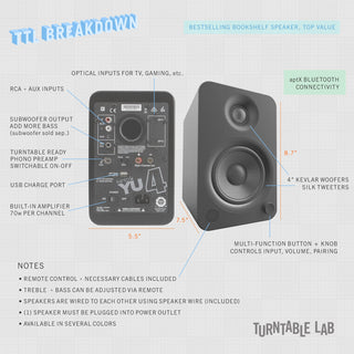 Kanto: YU4 Powered Bookshelf Speakers - Walnut