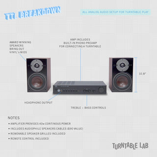 NAD: C316BEE V2 Amp + Dali Oberon 1 Speakers Analog Listening Package (TTL Custom)