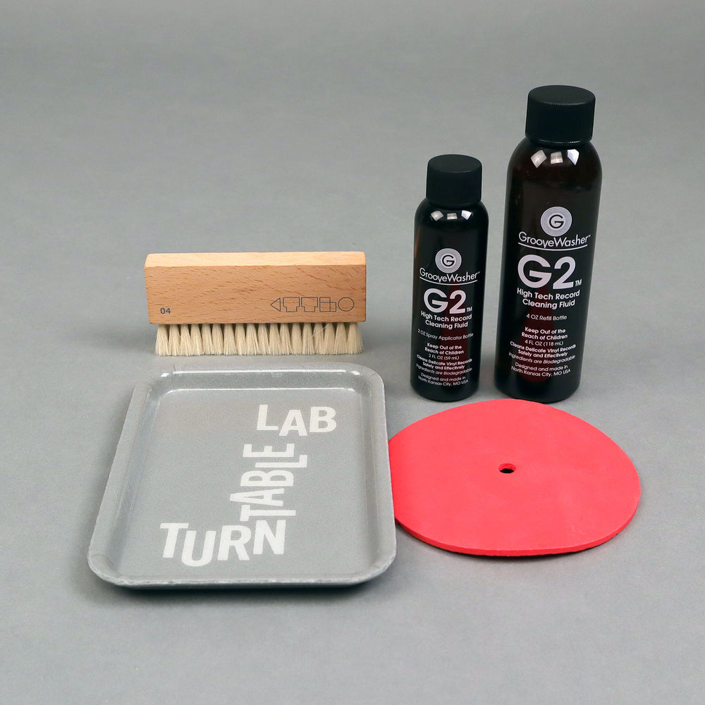 Turntable Lab: Wet+Dry Goat Hair Record Brush + G2 Fluid Kit Bundle