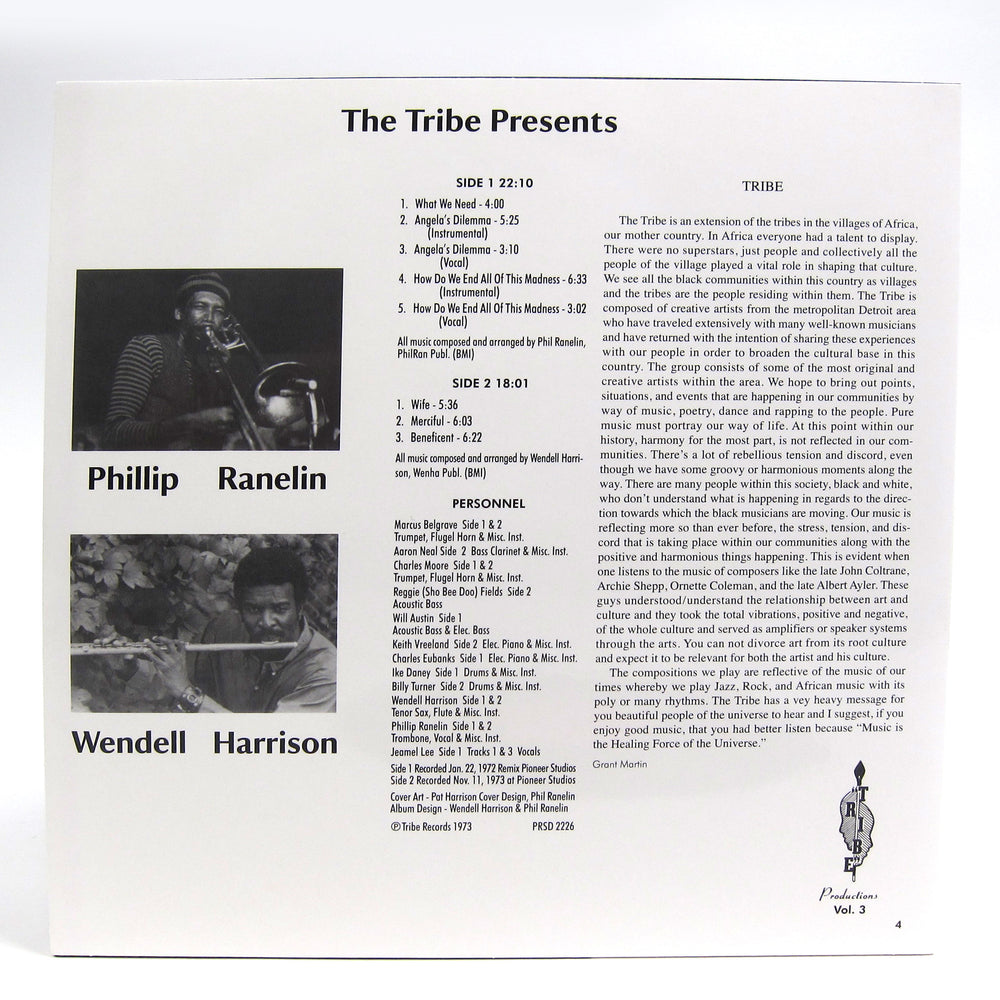 Wendell Harrison & Phillip Ranelin: Message From The Tribe (180g) Vinyl LP