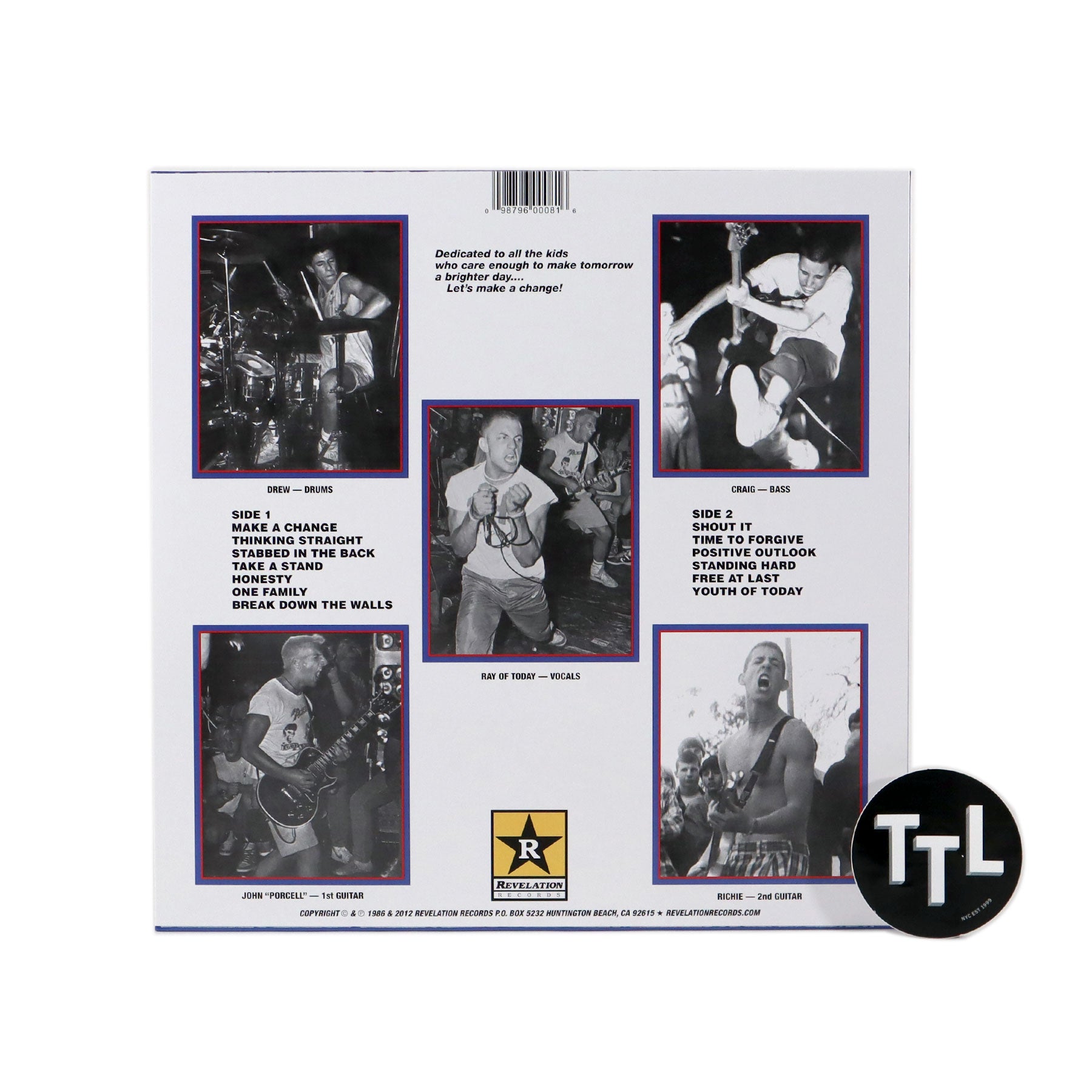 Youth Of Today Break Down The Walls (Colored Vinyl) Vinyl LP